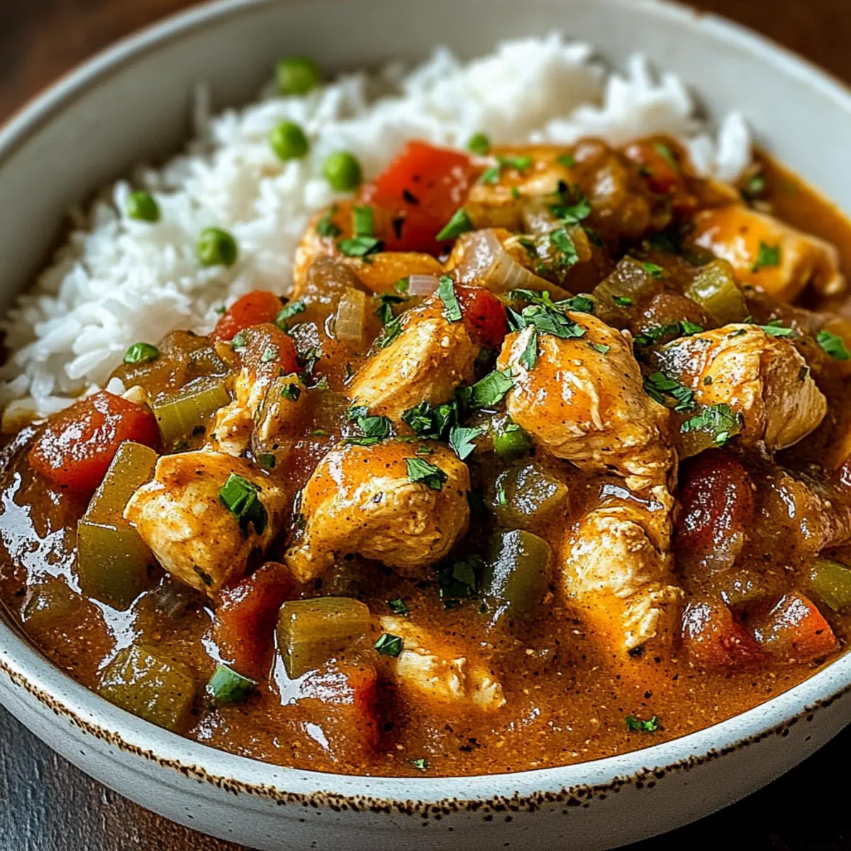 Hühnchen Étouffée für ein herzhaftes Abendessen